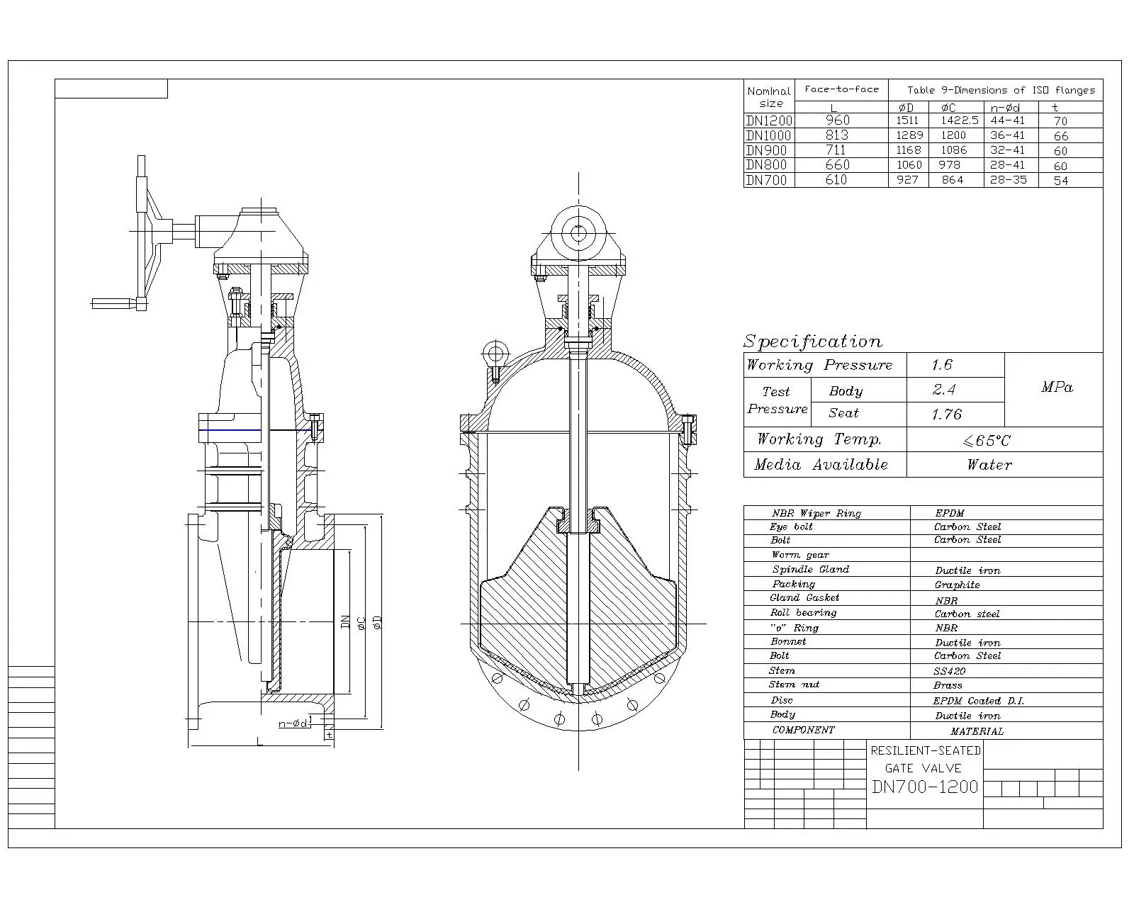 ANSI gate valve drawing 2