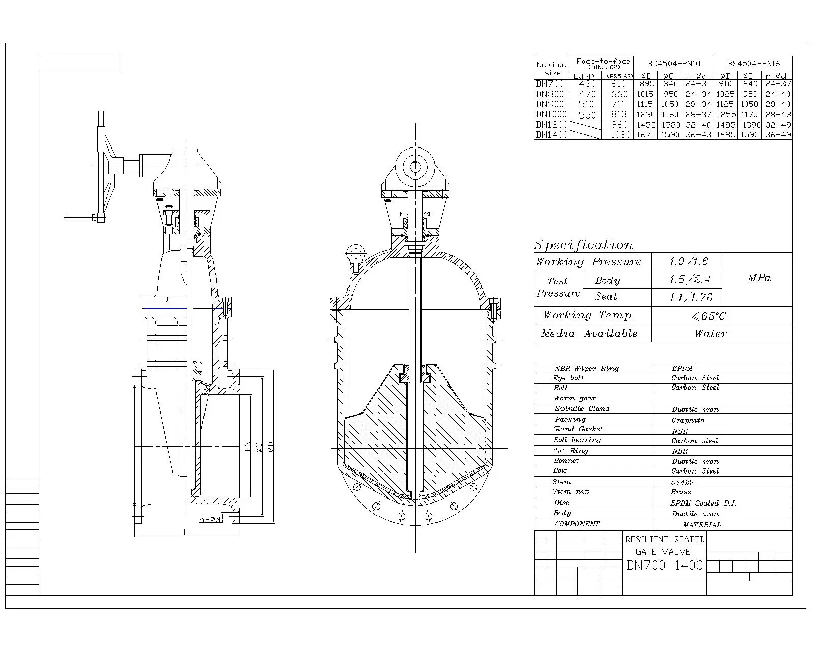 DIN gate valve drawing 2