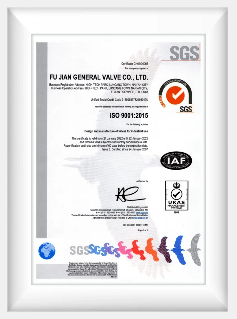 ISO 9001 certificate
