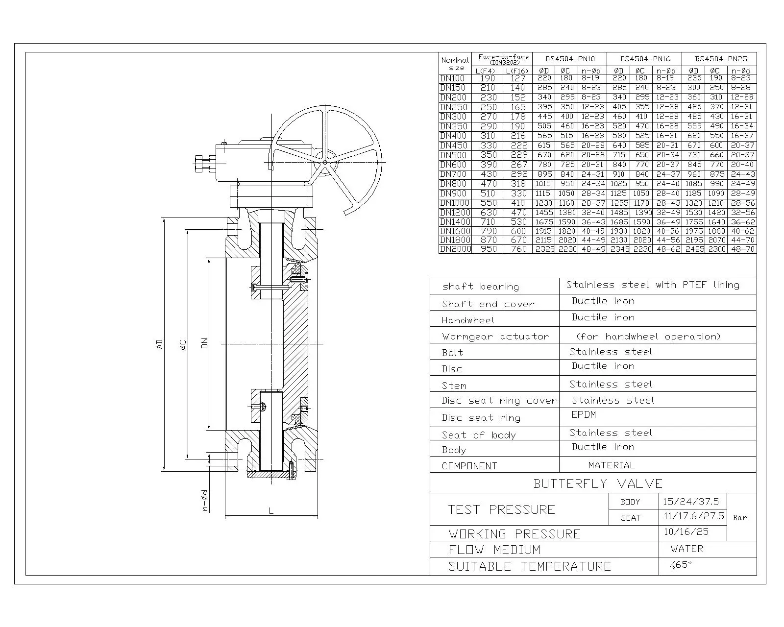 butterfly valve drawing 1