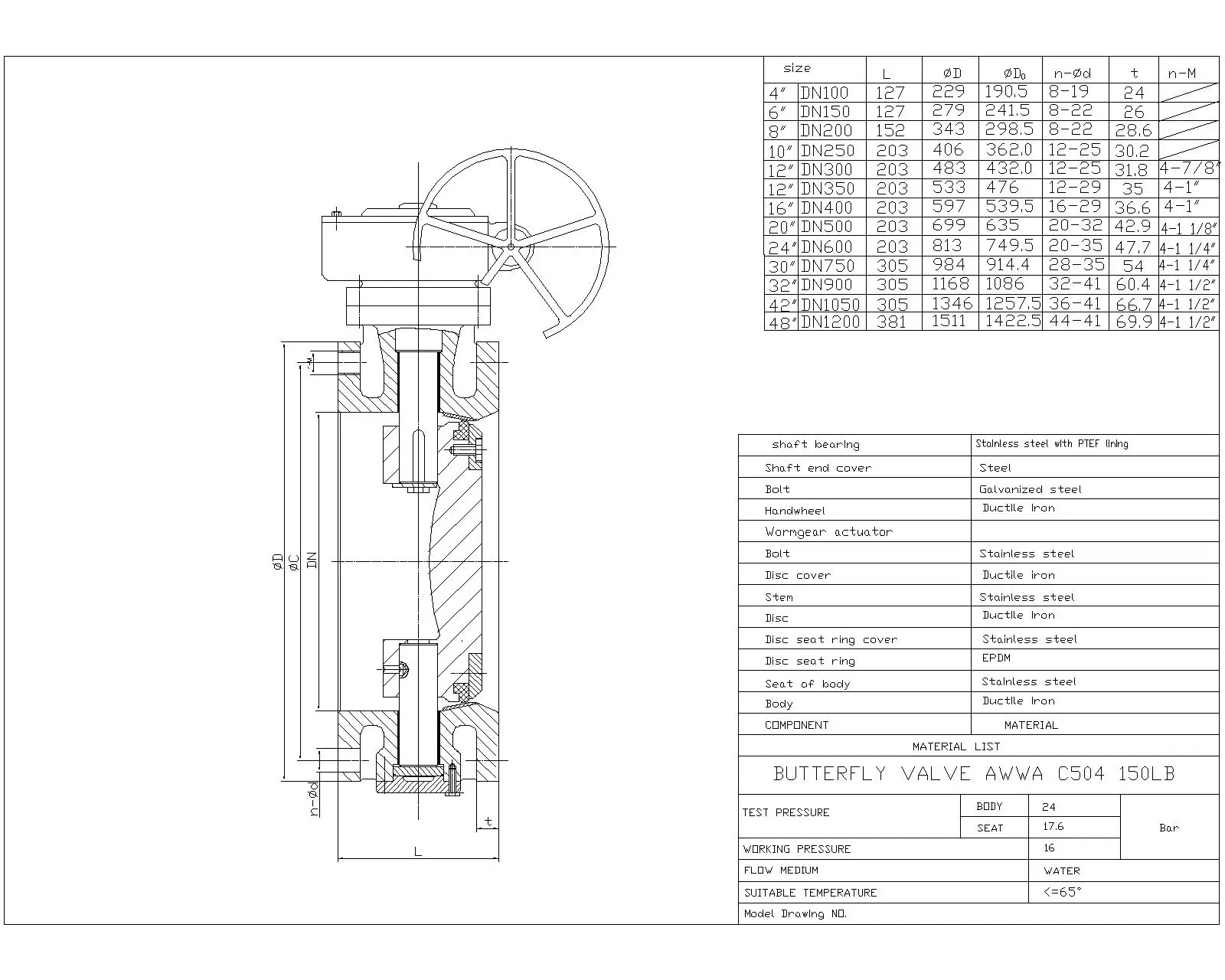 butterfly valve drawing 2