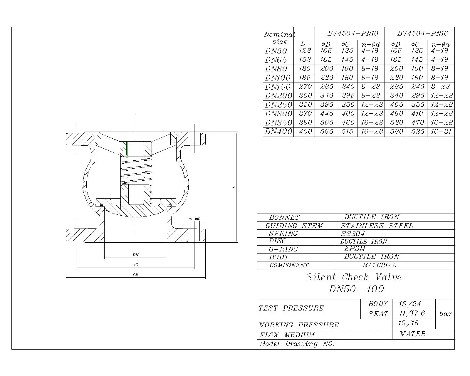 silent check valve drawing